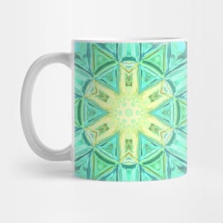 Mosaic Mandala Teal and Yellow Mug